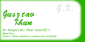 gusztav khun business card